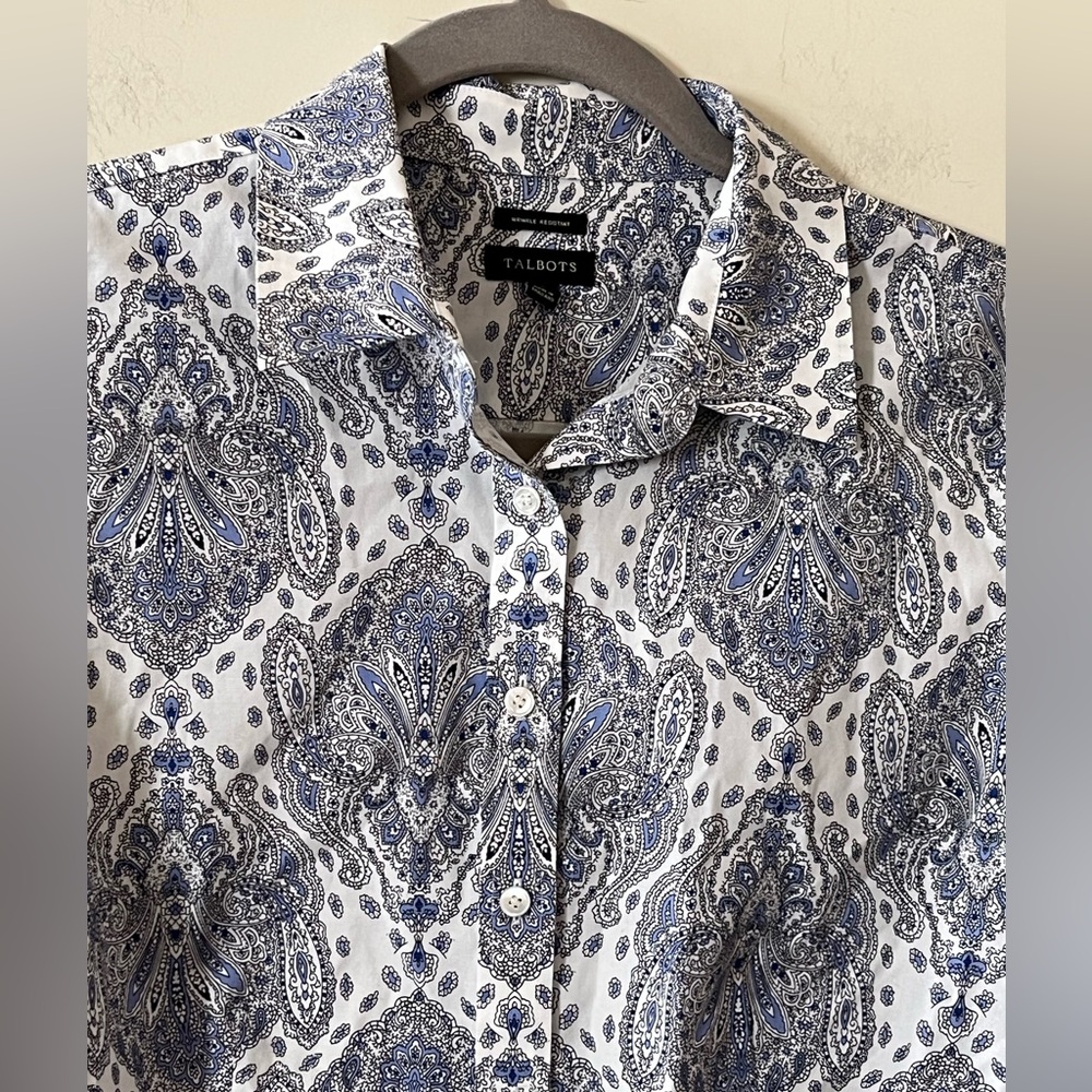 Talbots Unique Paisley Button-Up Shirt Women’s Size 6 - Picture 7 of 13